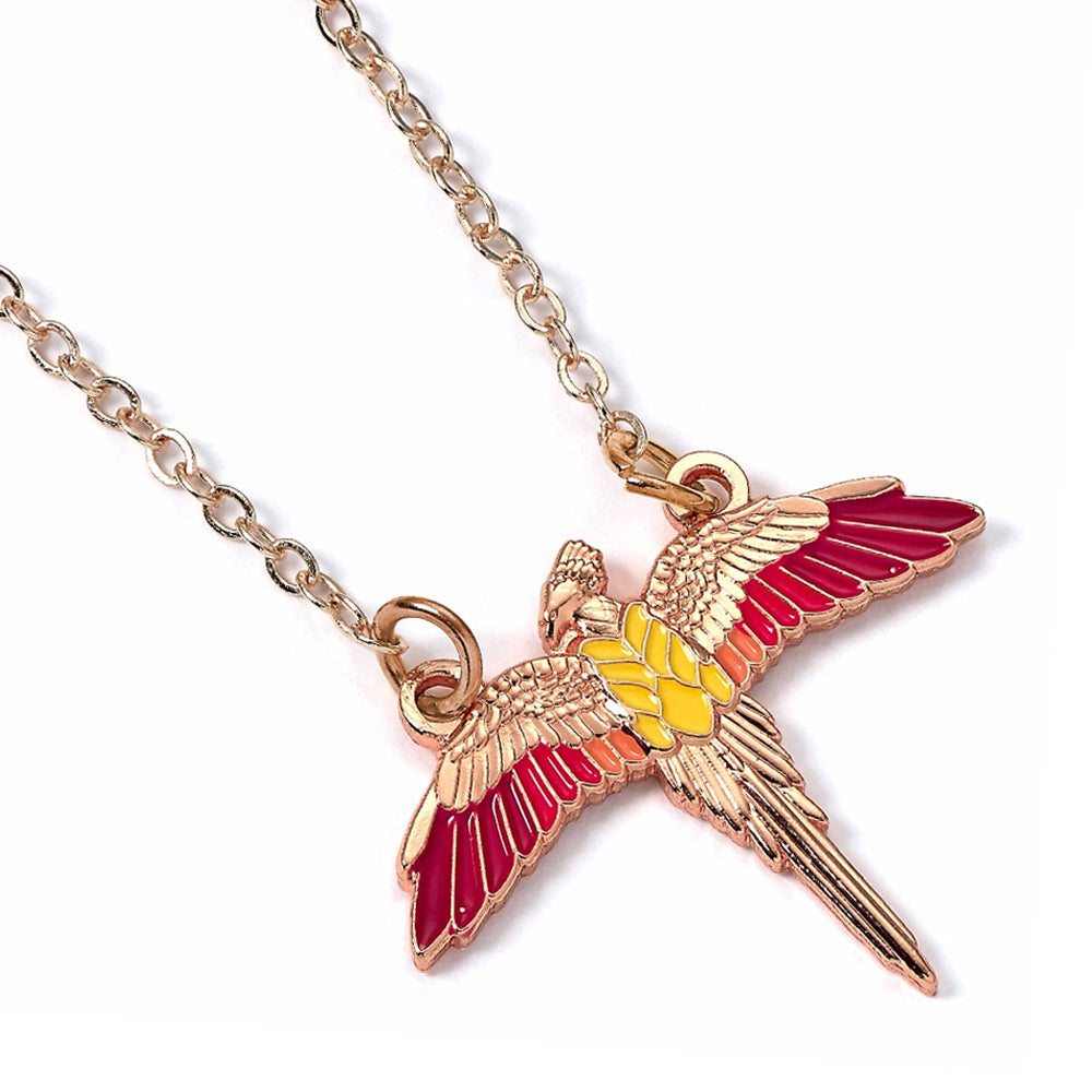 Harry Potter Rose Gold Plated Necklace Fawkes - Buy Silver Plated at GiftMasters.co.uk