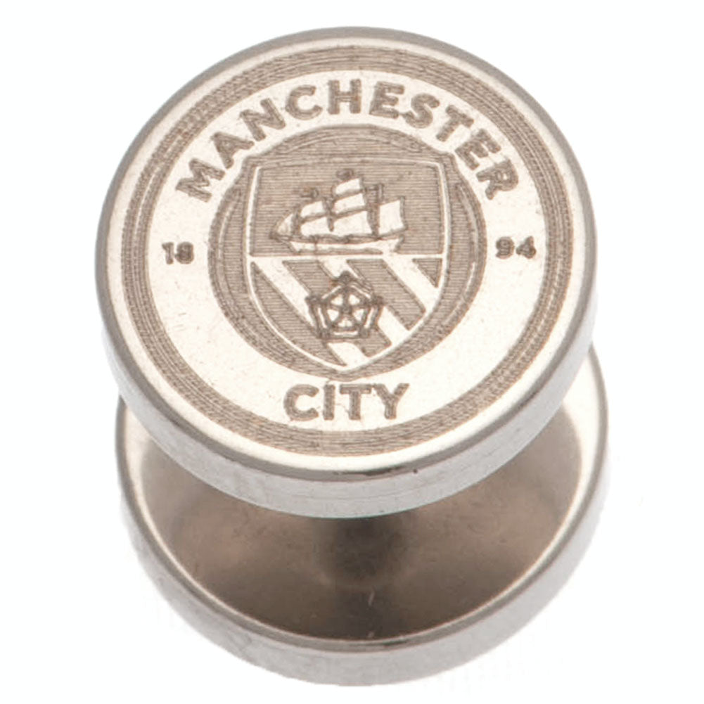 Manchester City FC Stainless Steel Stud Earring - Buy Stainless Steel at GiftMasters.co.uk