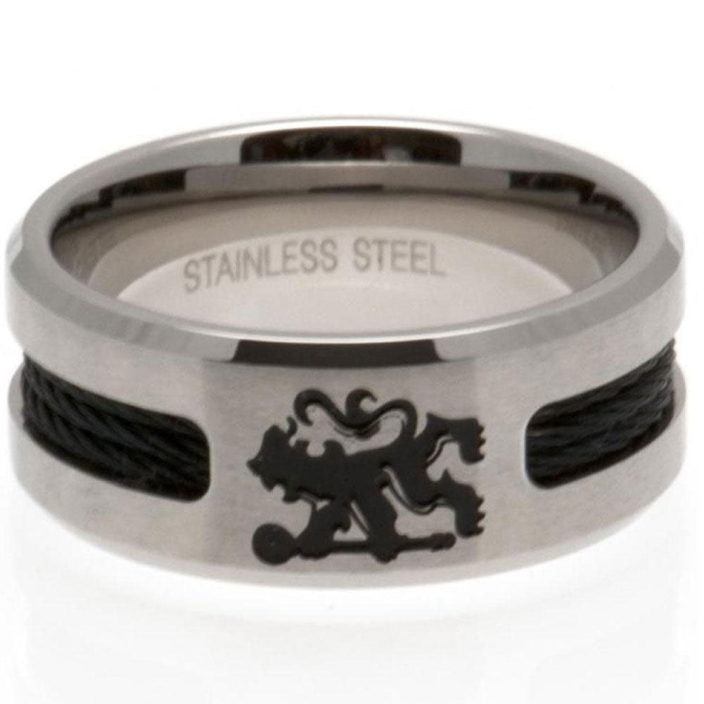 chelsea fc black inlay ring - Buy Stainless Steel at GiftMasters.co.uk