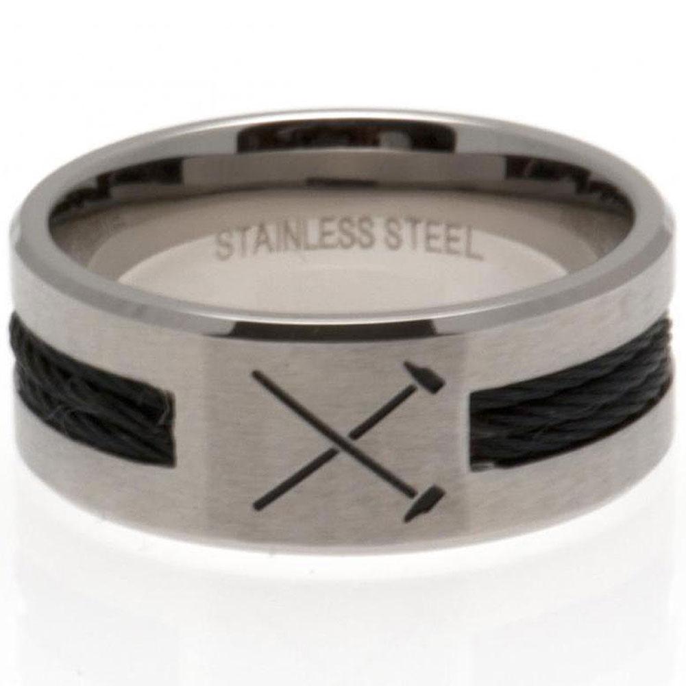 West Ham United FC Black Inlay Ring HM - Buy Stainless Steel at GiftMasters.co.uk