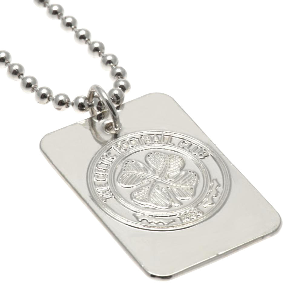 Celtic FC Silver Plated Dog Tag & Chain - Buy Silver Plated at GiftMasters.co.uk