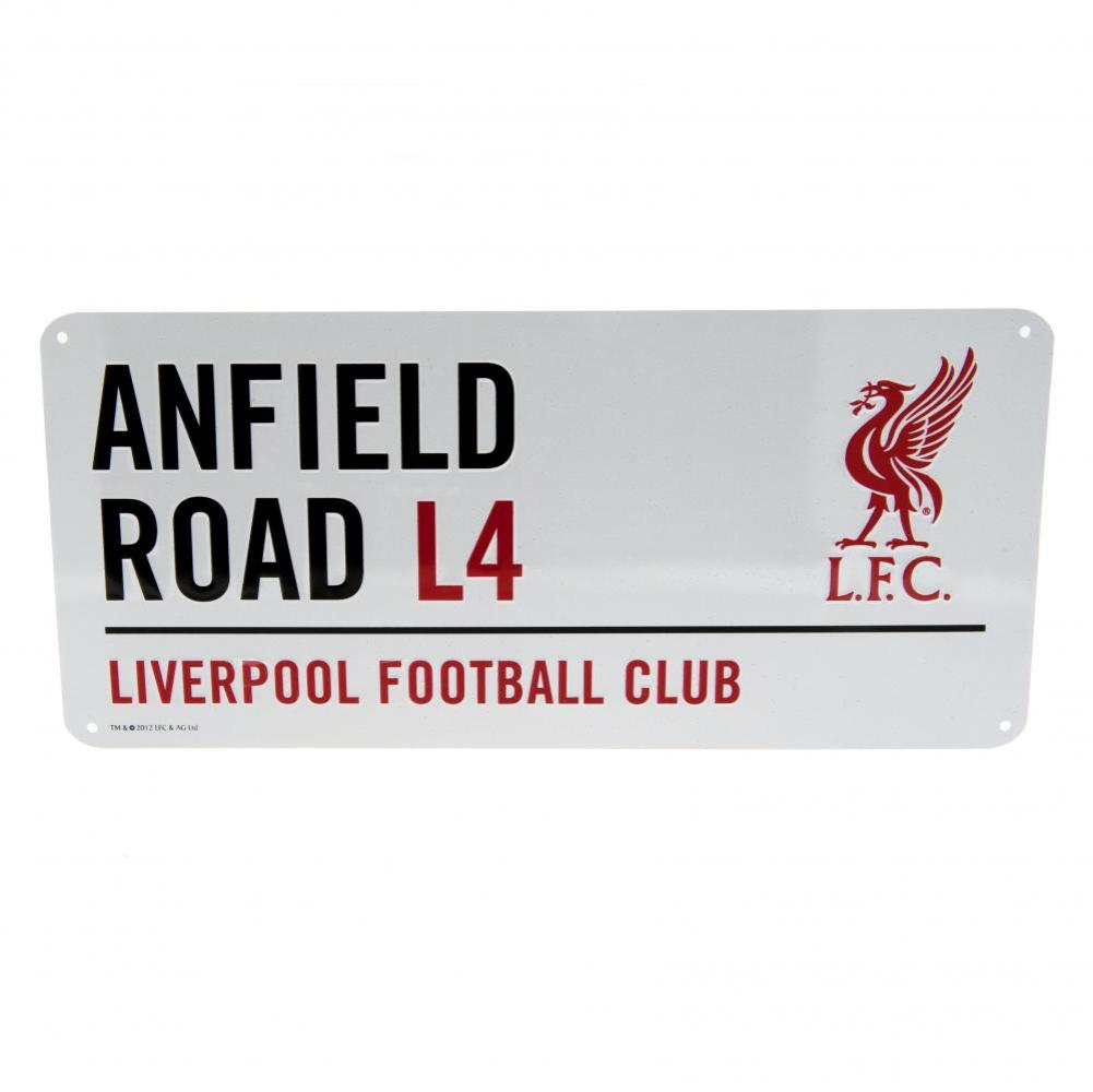 Liverpool FC White Street Sign - Buy Metal Signs at GiftMasters.co.uk