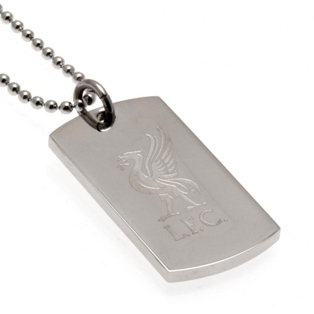 Liverpool FC Engraved Dog Tag & Chain LB - Buy Stainless Steel at GiftMasters.co.uk