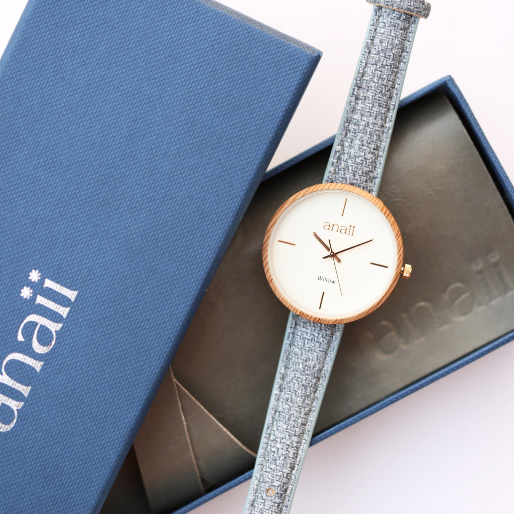Handwriting Engraving Anaii Watch - Lake Blue - Buy Anaii Watch OH at GiftMasters.co.uk