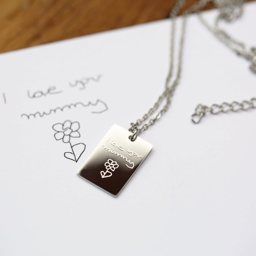 Dazzle Personalised Necklace - Own Handwriting Engraving - Buy Dazzle Necklace OH at GiftMasters.co.uk