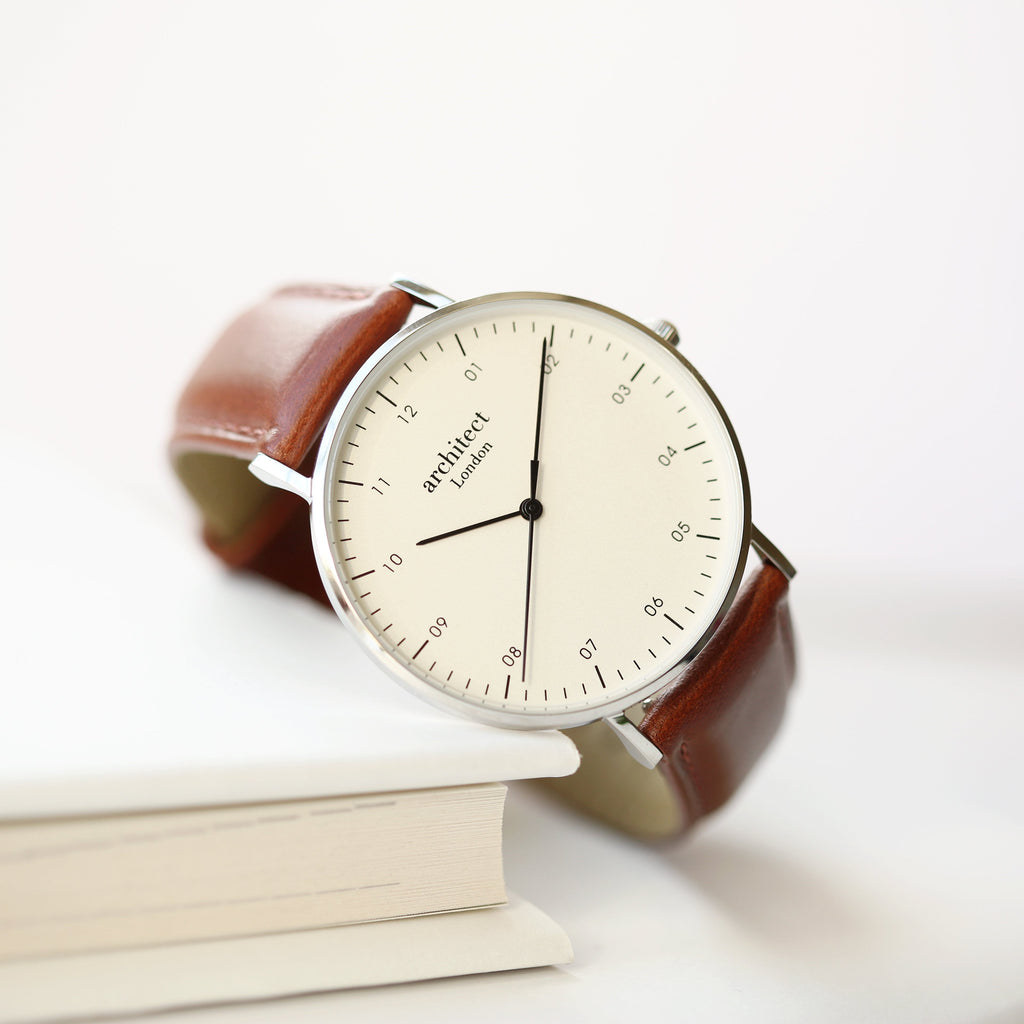 Handwriting Engraving - Men's Architect Zephyr + Walnut Strap - Buy Zephyr at GiftMasters.co.uk
