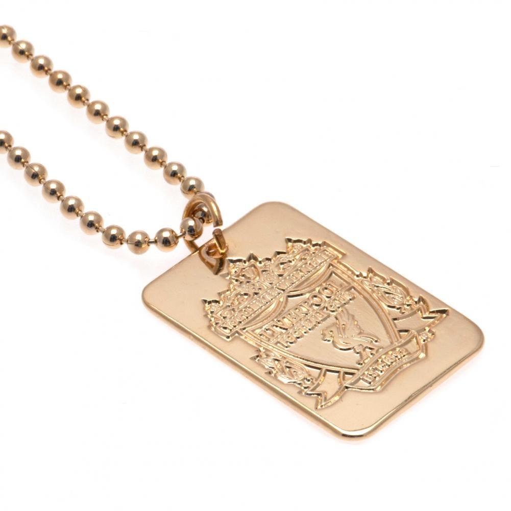 Liverpool FC Gold Plated Dog Tag & Chain - Buy Neckwear at GiftMasters.co.uk