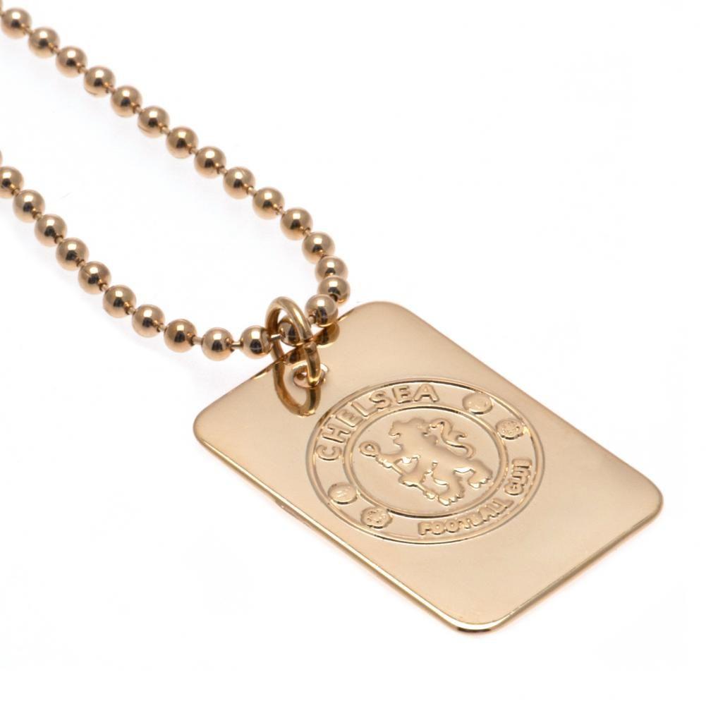 Chelsea FC Gold Plated Dog Tag & Chain - Buy Neckwear at GiftMasters.co.uk