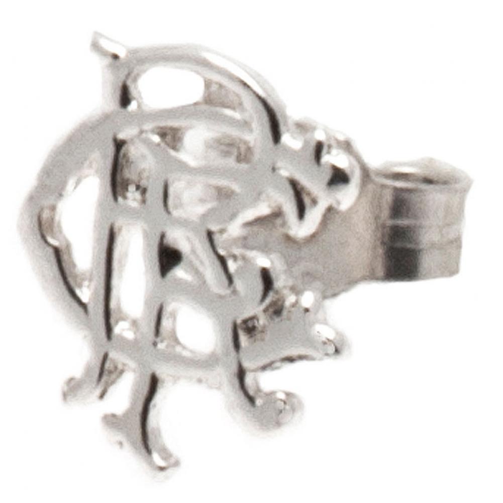 Rangers FC Scroll Crest Sterling Silver Stud Earring - Buy Sterling Silver at GiftMasters.co.uk