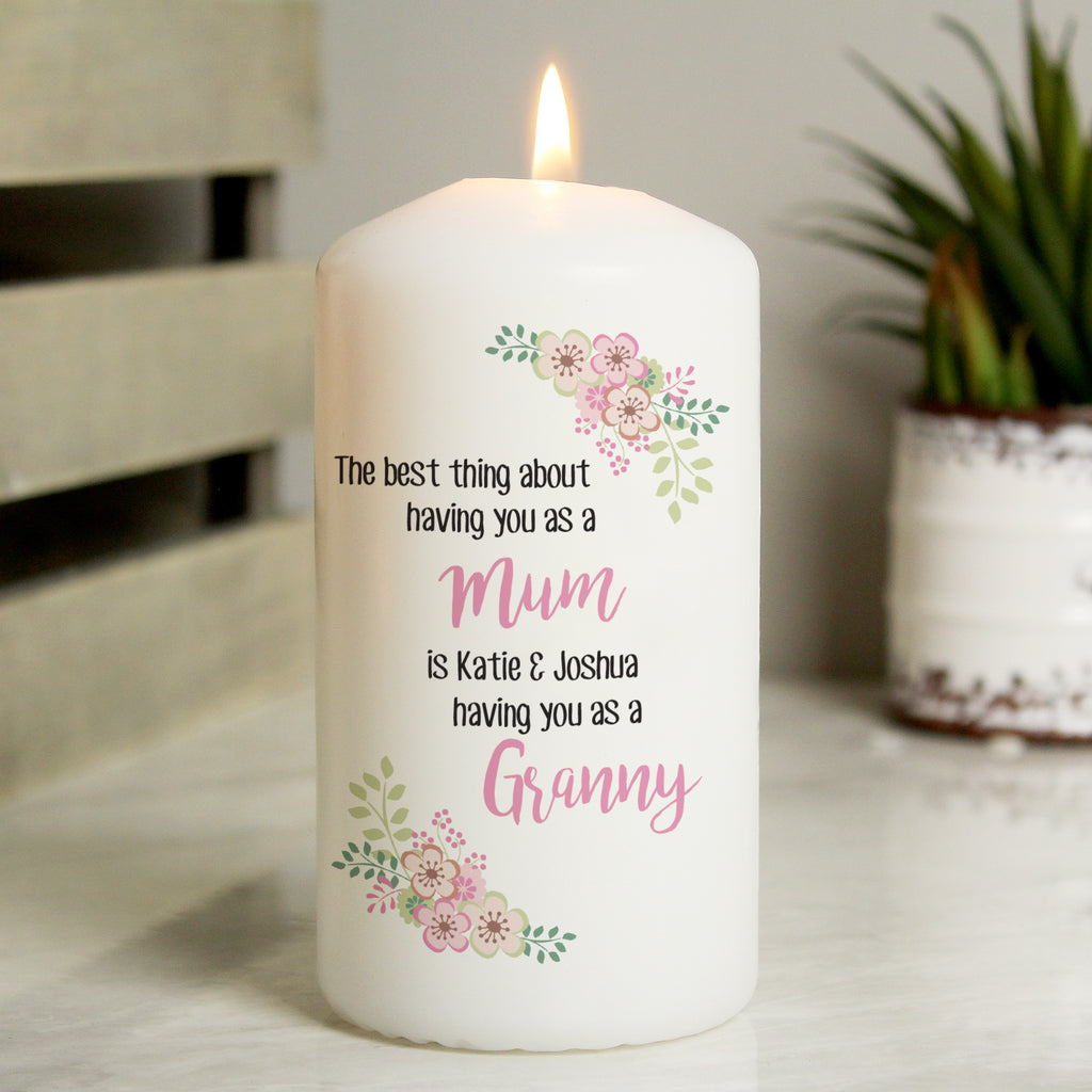 Personalised The Best Thing Pillar Candle - Buy Candles & Reed Diffusers at GiftMasters.co.uk
