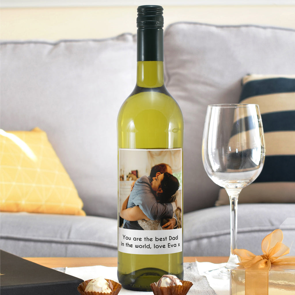 Personalised Photo Upload White Wine - Buy Alcohol at GiftMasters.co.uk