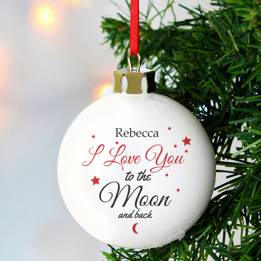 Personalised To The Moon & Back Bauble - Buy Hanging Decorations & Signs at GiftMasters.co.uk