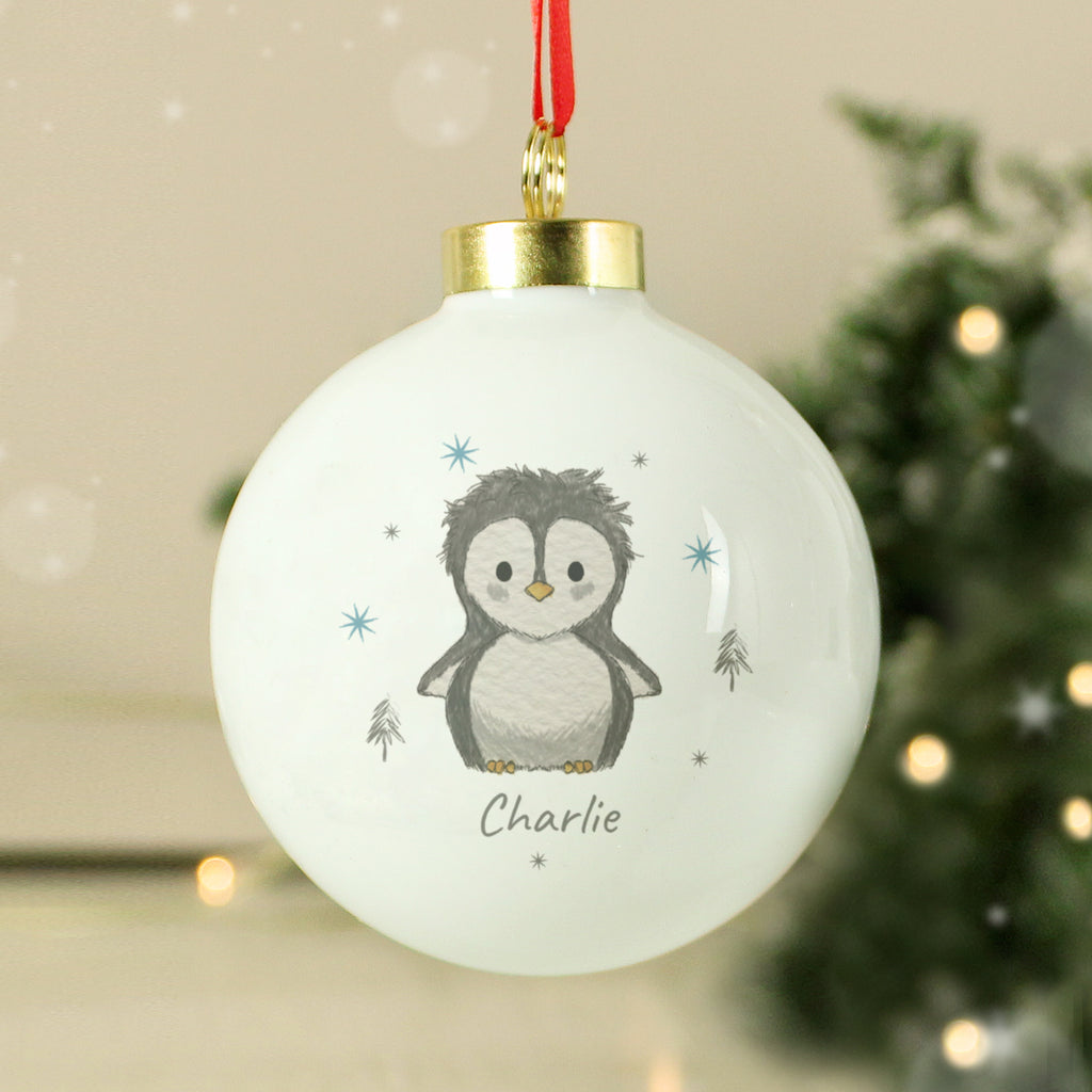Personalised Pebbles the Penguin Bauble - Buy Hanging Decorations & Signs at GiftMasters.co.uk