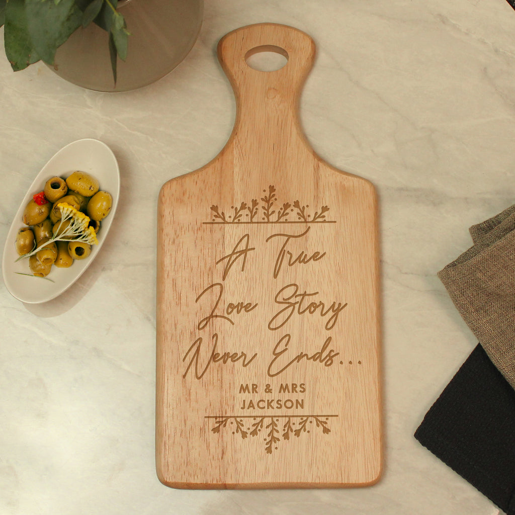 Personalised True Love Story Wooden Paddle Board - Buy Wooden at GiftMasters.co.uk