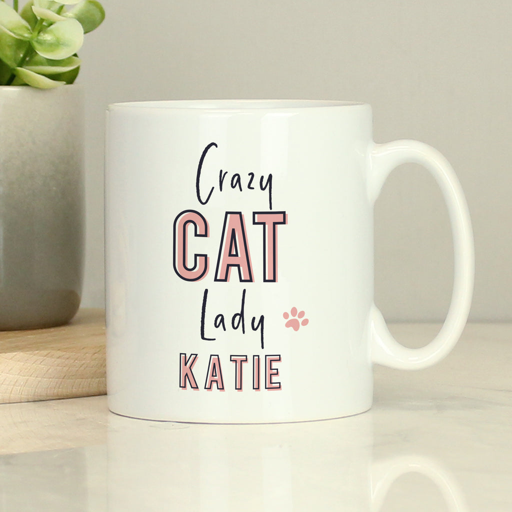 Personalised Crazy Cat Lady Mug