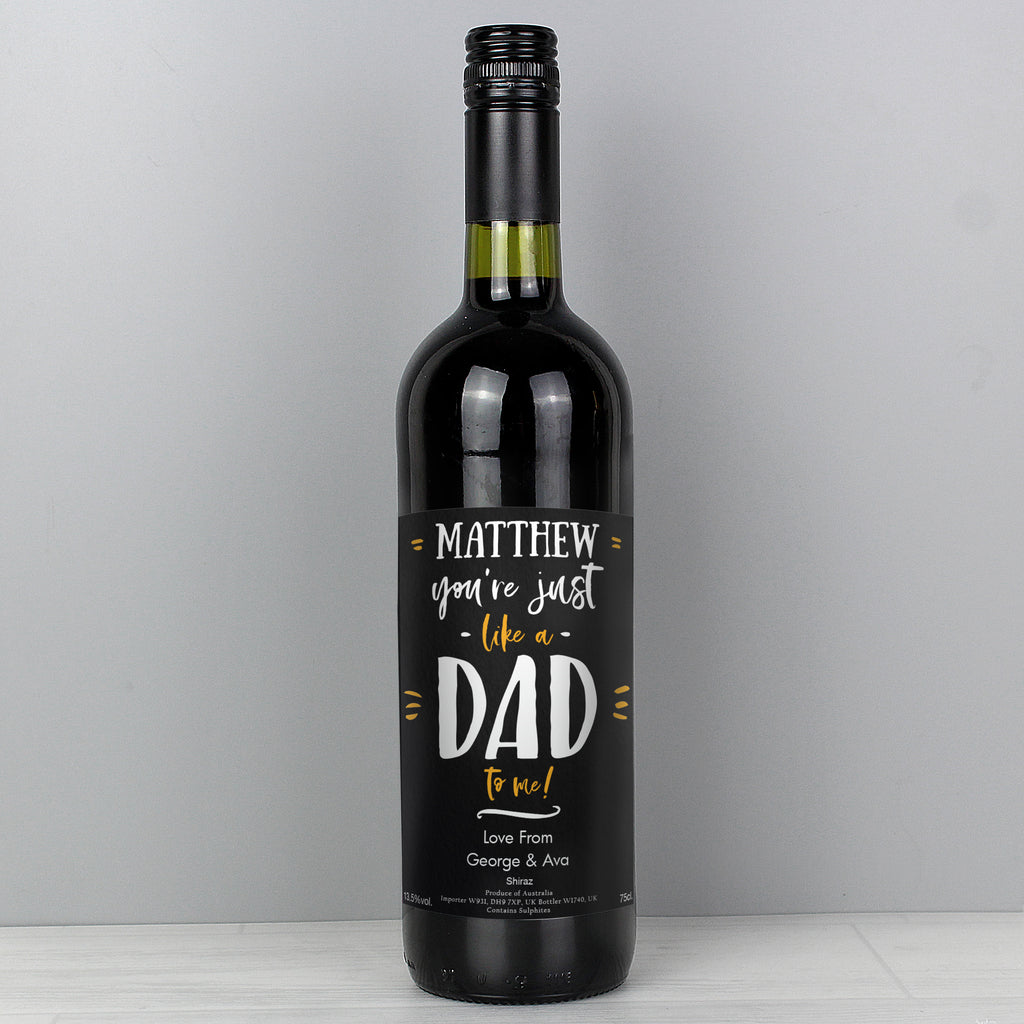 Personalised Like A Dad To Me Red Wine - Buy Alcohol at GiftMasters.co.uk