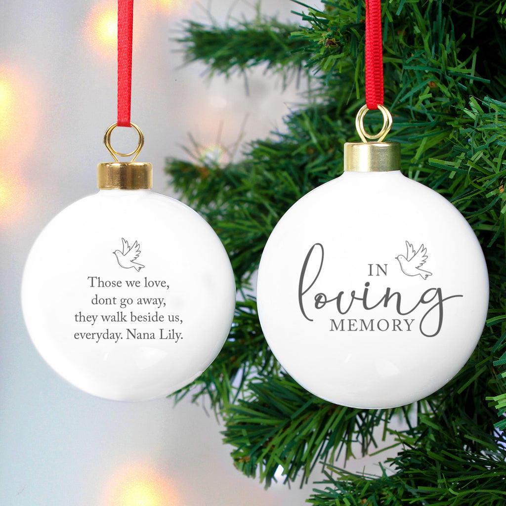 Personalised In Loving Memory Bauble - Buy Christmas Decorations at GiftMasters.co.uk