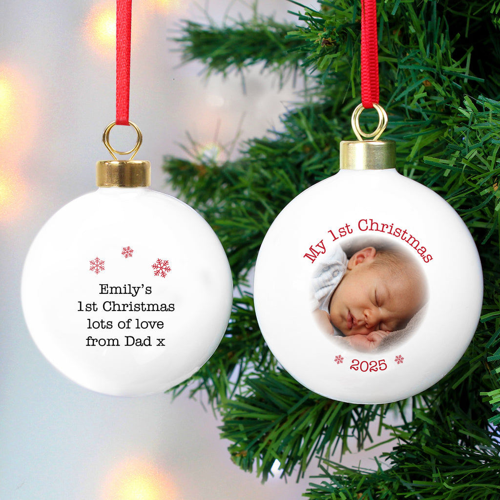 Personalised 1st Christmas Photo Upload Bauble - Buy Photo Upload Products at GiftMasters.co.uk