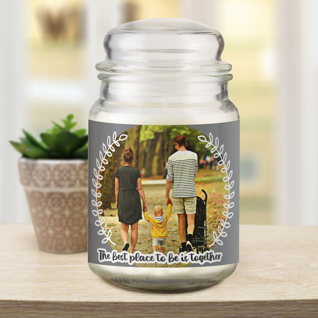 Personalised Better Together Photo Upload Large Scented Jar Candle - Buy Photo Upload Products at GiftMasters.co.uk