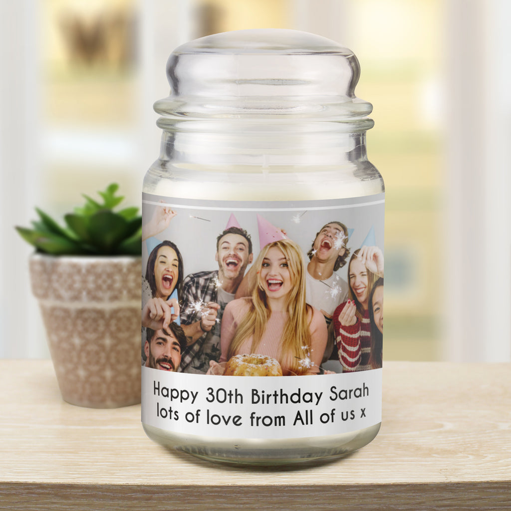 Personalised Photo Upload Scented Jar Candle - Buy Candles & Reed Diffusers at GiftMasters.co.uk