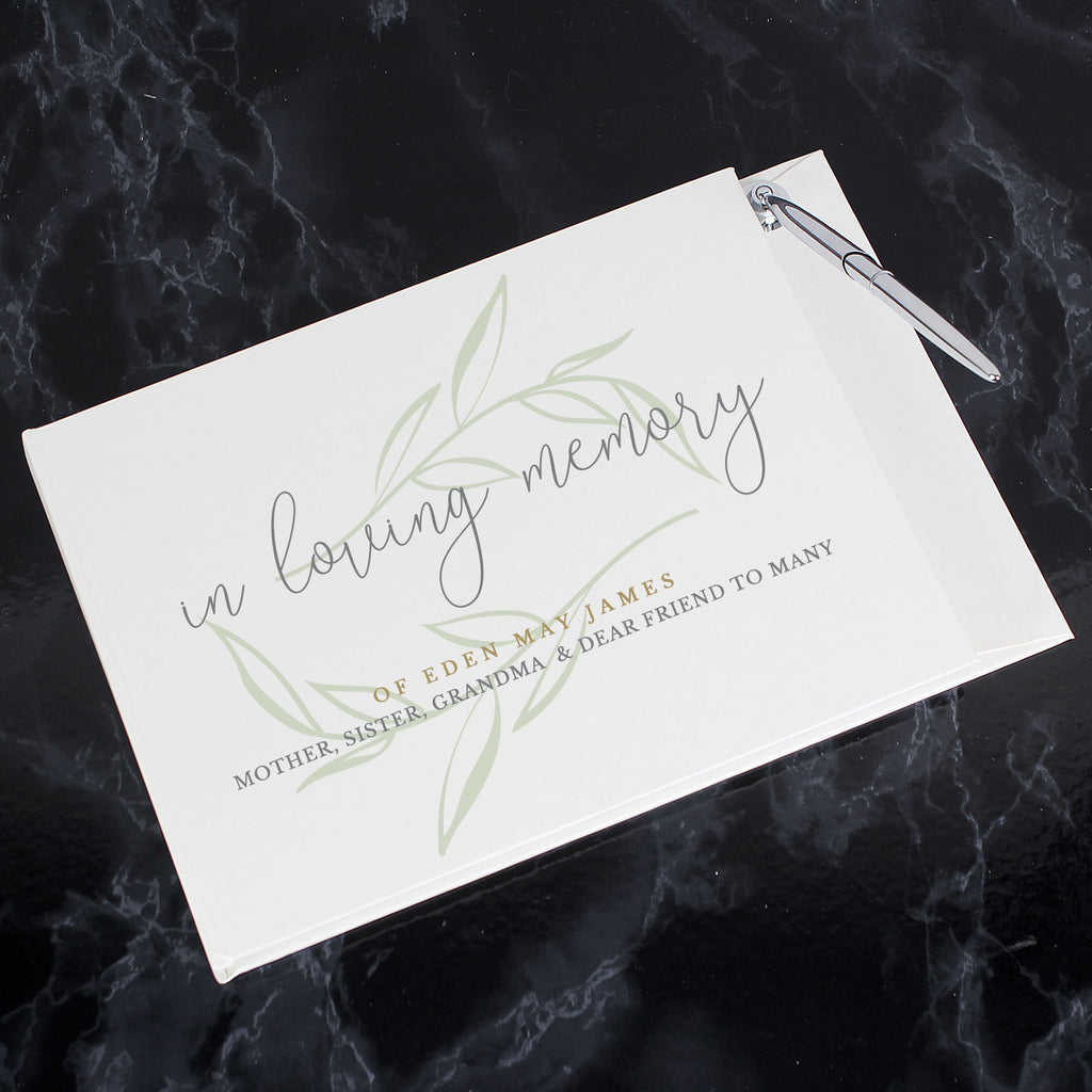 Personalised In Loving Memory Guest Book - Buy Stationery & Pens at GiftMasters.co.uk