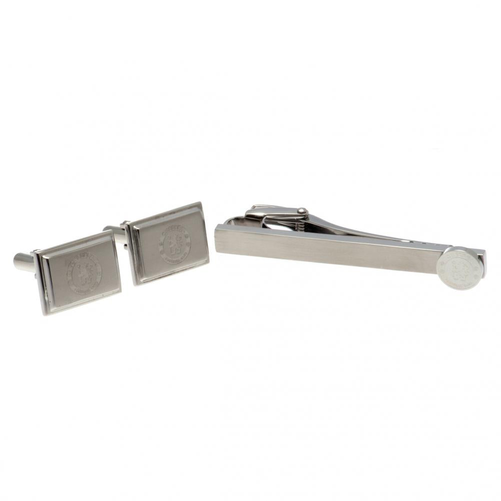 Chelsea FC Tie Slide & Cufflink Set - Buy Ties & Pins at GiftMasters.co.uk