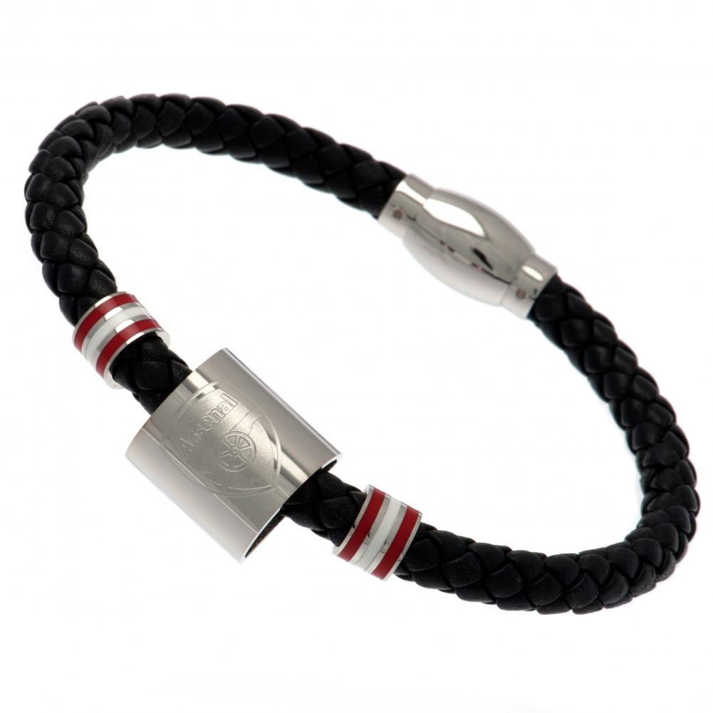 Arsenal FC Colour Ring Leather Bracelet - Buy Leather at GiftMasters.co.uk