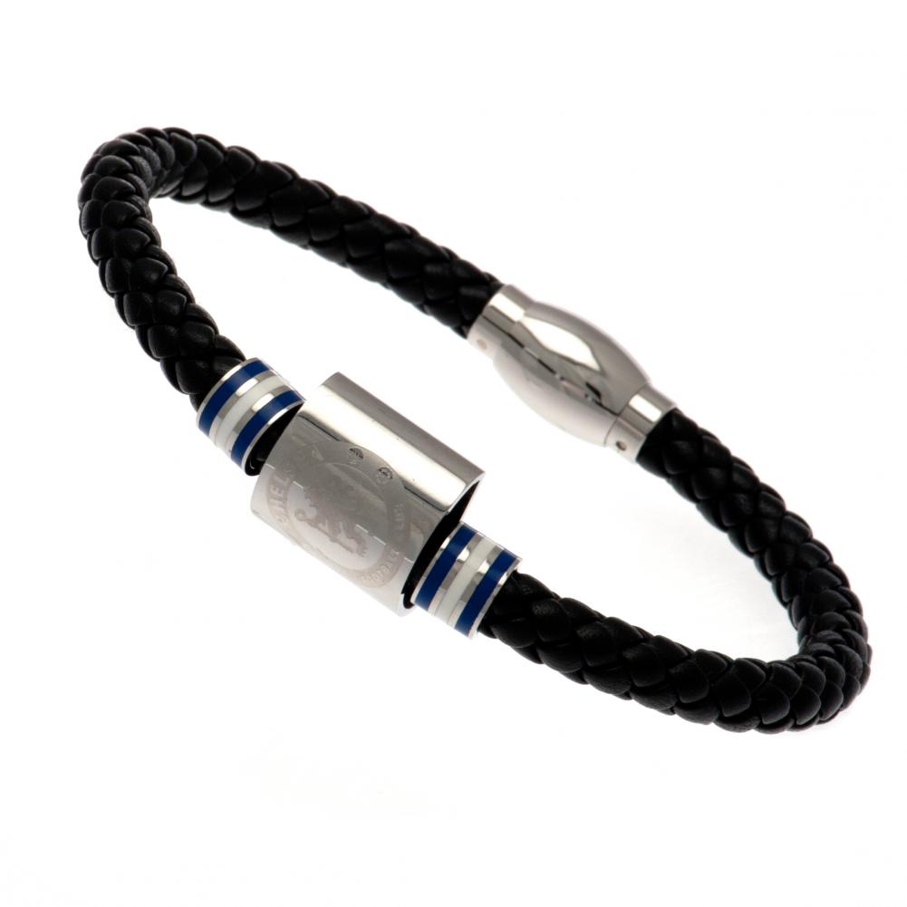 Chelsea FC Colour Ring Leather Bracelet - Buy Leather at GiftMasters.co.uk