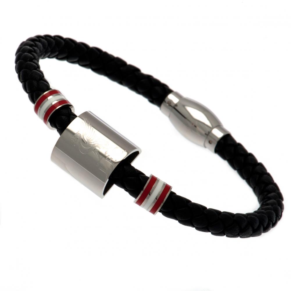 Liverpool FC Colour Ring Leather Bracelet - Buy Leather at GiftMasters.co.uk