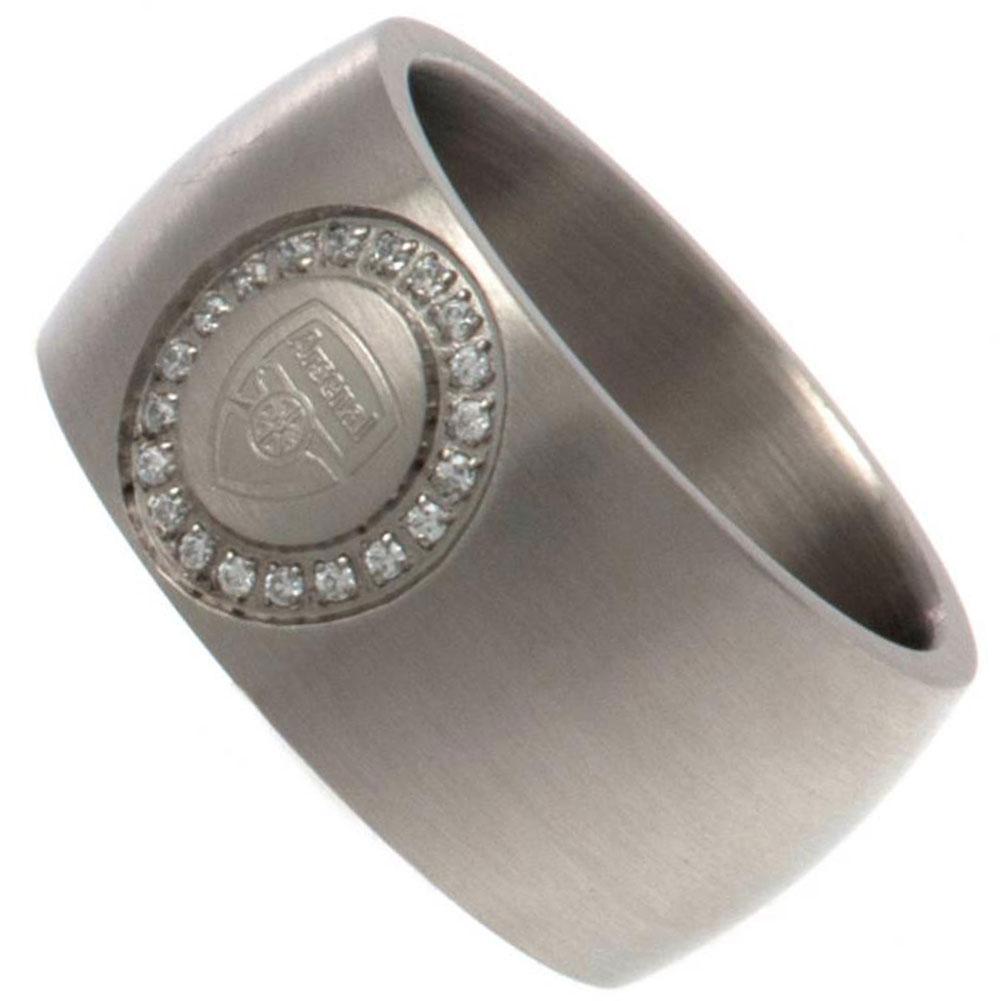 Arsenal FC Stone Set Ring - Buy Stainless Steel at GiftMasters.co.uk