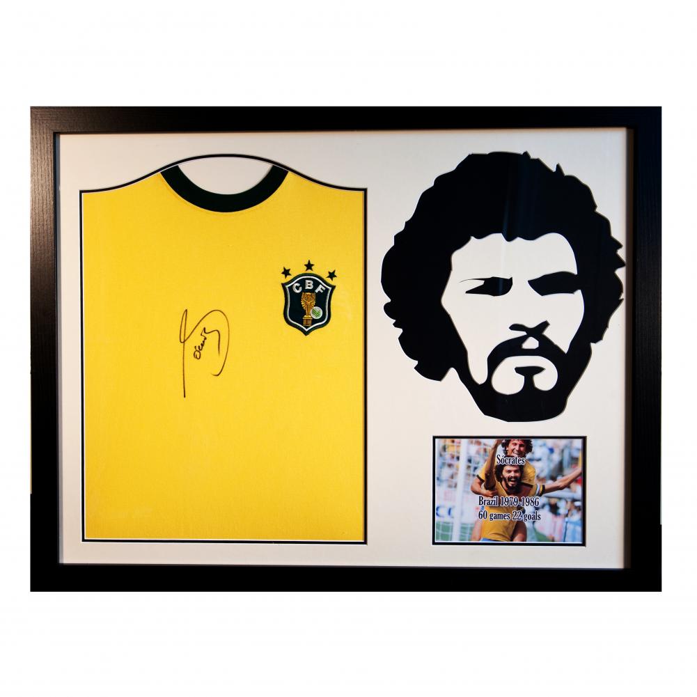 Brasil Socrates Signed Shirt Silhouette - Buy Shirts at GiftMasters.co.uk