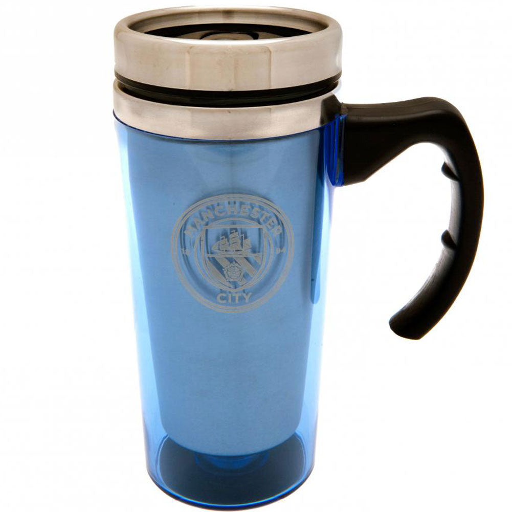 Manchester City FC Handled Travel Mug - Buy Travel Mugs at GiftMasters.co.uk