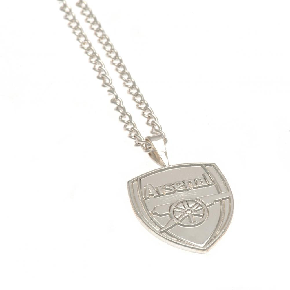 Arsenal FC Silver Plated Pendant & Chain XL - Buy Silver Plated at GiftMasters.co.uk