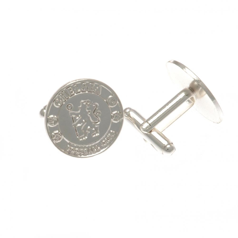 Chelsea FC Silver Plated Formed Cufflinks - Buy Cufflinks at GiftMasters.co.uk