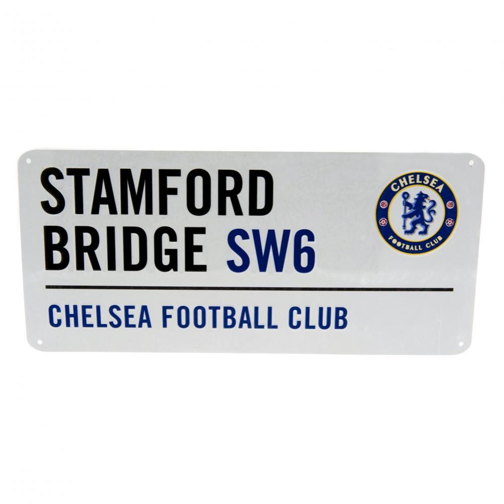 Chelsea FC White Street Sign - Buy Metal Signs at GiftMasters.co.uk