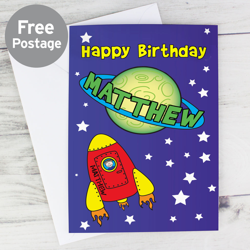 Personalised Space Card - Buy Greetings Cards at GiftMasters.co.uk