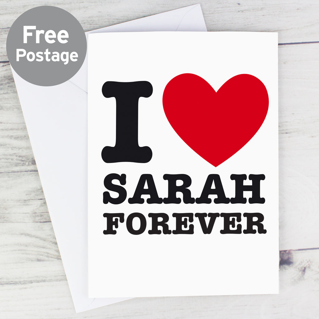Personalised I HEART Card - Buy Greetings Cards at GiftMasters.co.uk