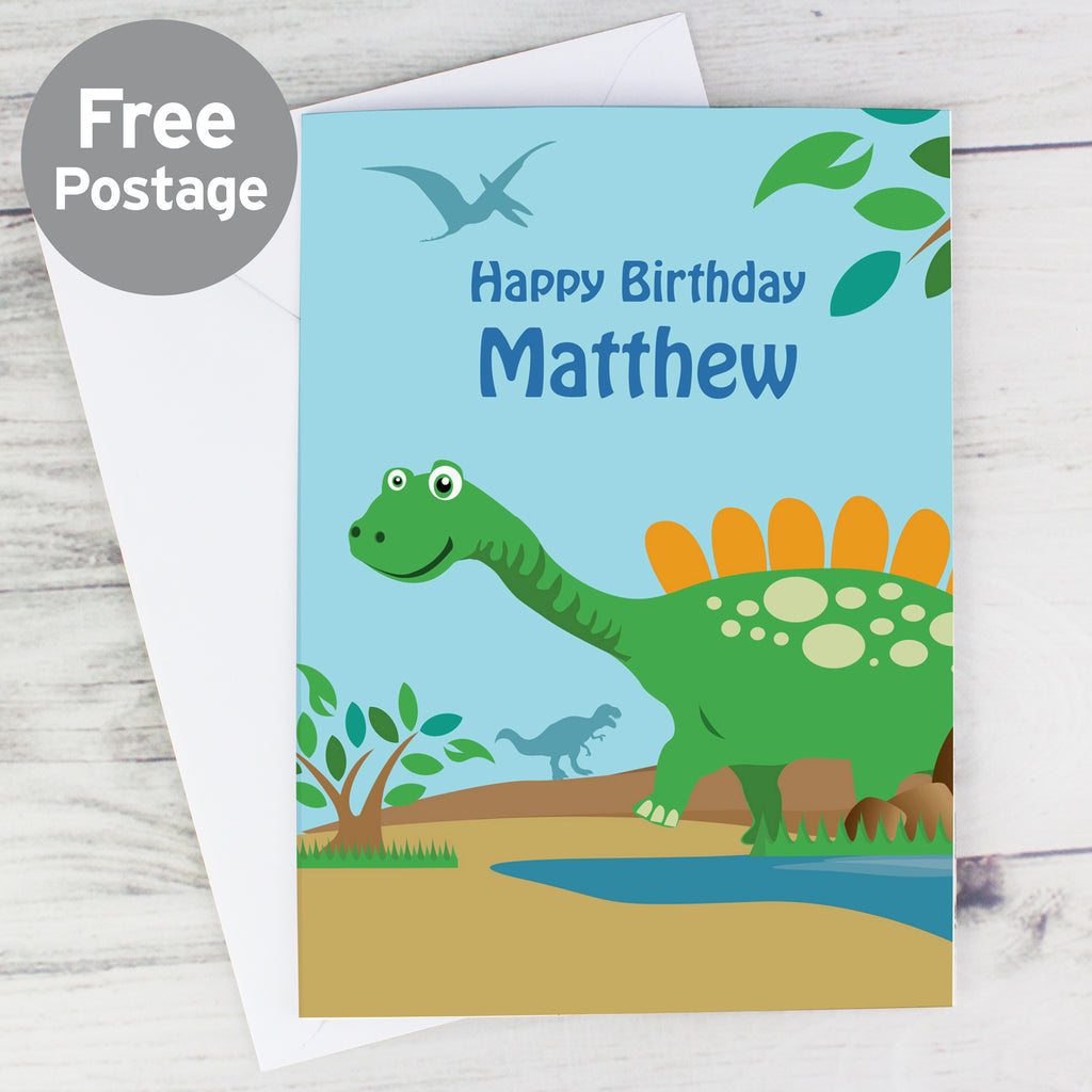 Personalised Dinosaur Card - Buy Greetings Cards at GiftMasters.co.uk