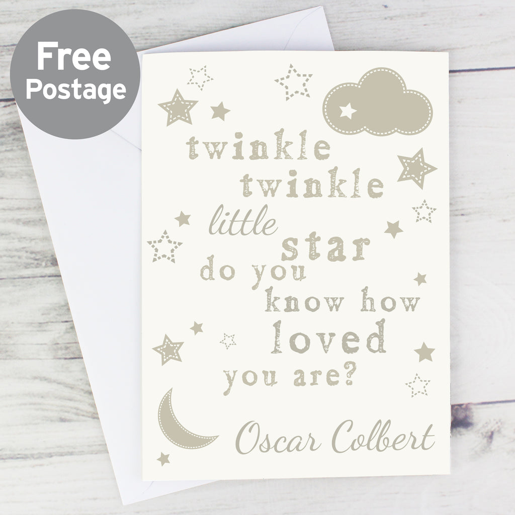 Personalised Twinkle Twinkle Card - Buy Greetings Cards at GiftMasters.co.uk