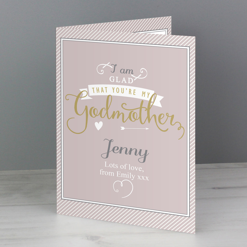 Personalised I Am Glad... Godmother Card - Buy Greetings Cards at GiftMasters.co.uk