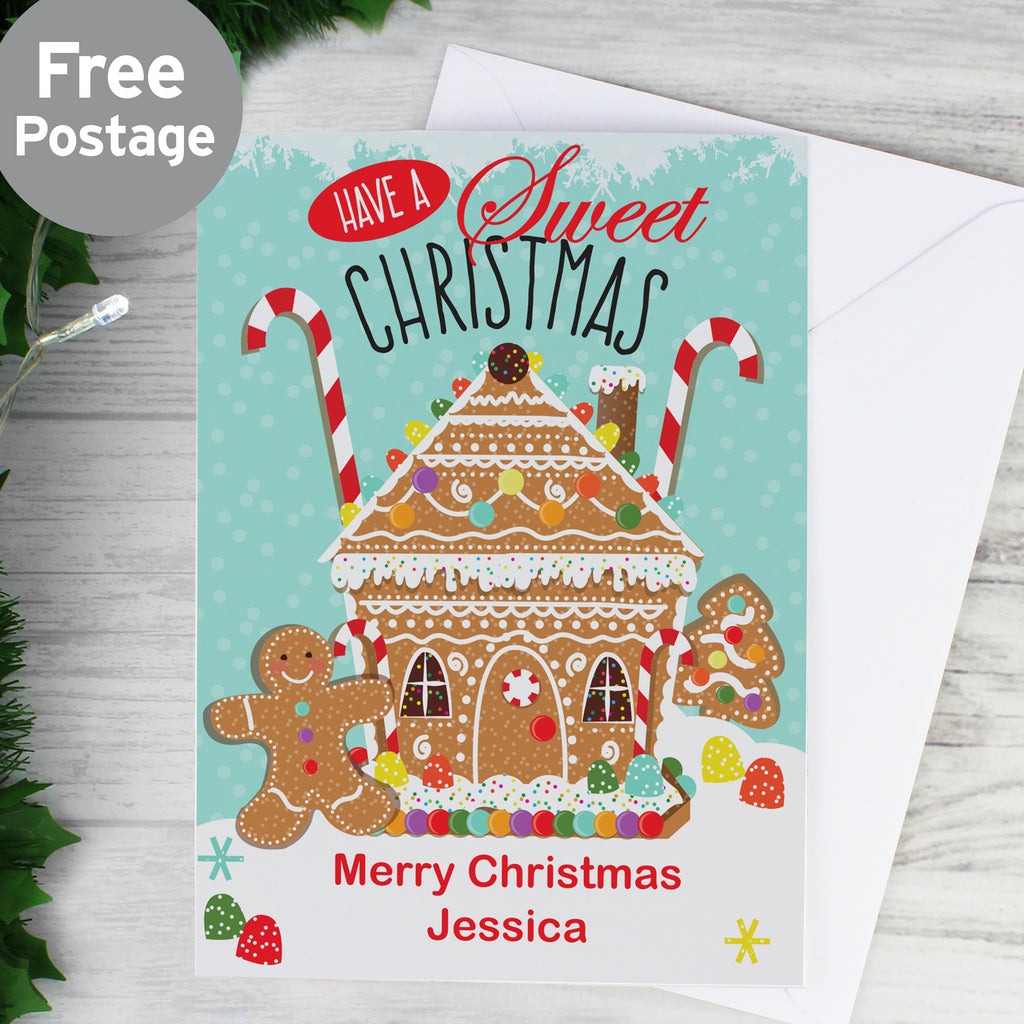 Personalised Gingerbread House Card - Buy Greetings Cards at GiftMasters.co.uk