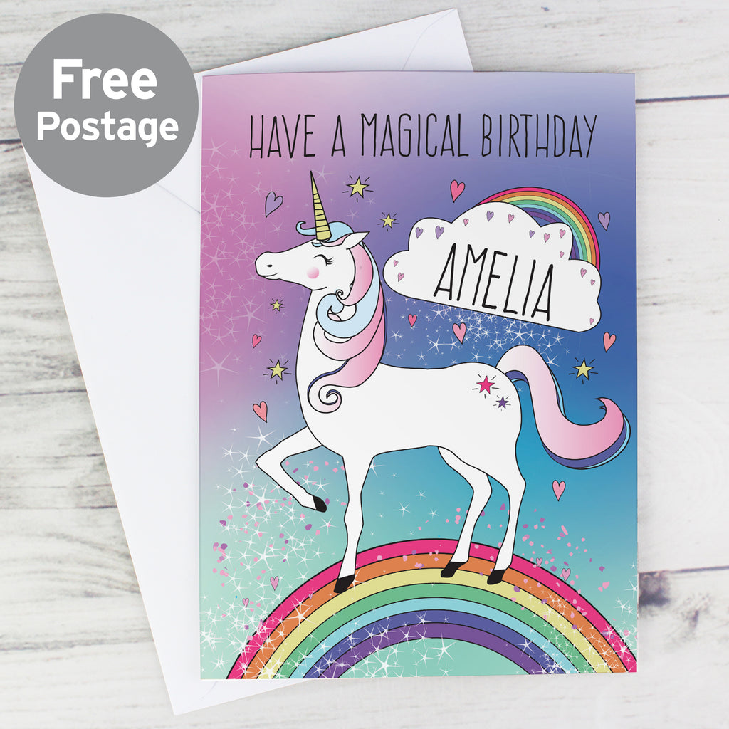 Personalised Unicorn Card - Buy Greetings Cards at GiftMasters.co.uk