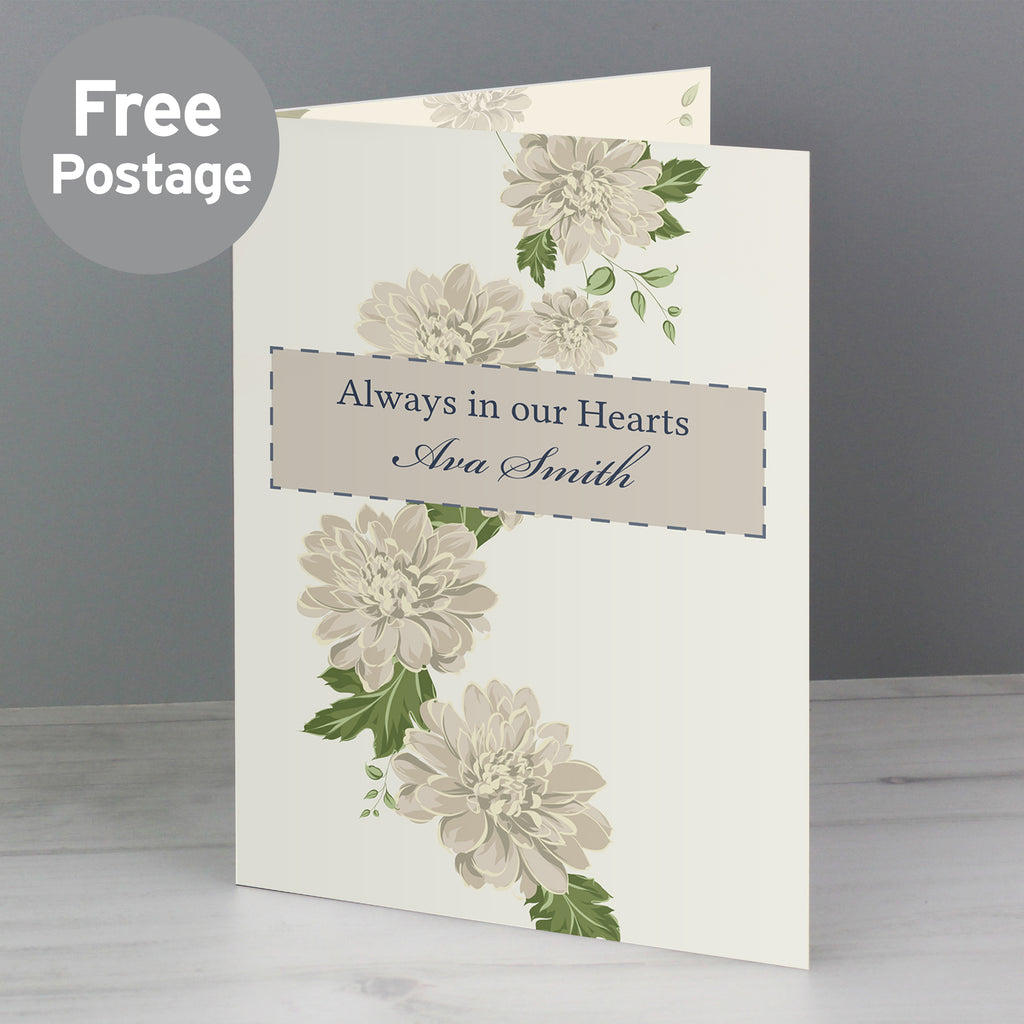 Personalised Gold Floral Card - Buy Greetings Cards at GiftMasters.co.uk