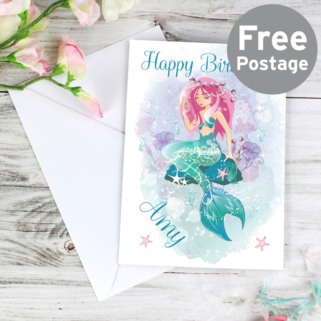 Personalised Mermaid Card - Buy Greetings Cards at GiftMasters.co.uk