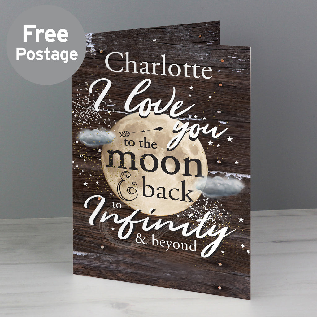 Personalised To the Moon & Infinity... Card - Buy Greetings Cards at GiftMasters.co.uk