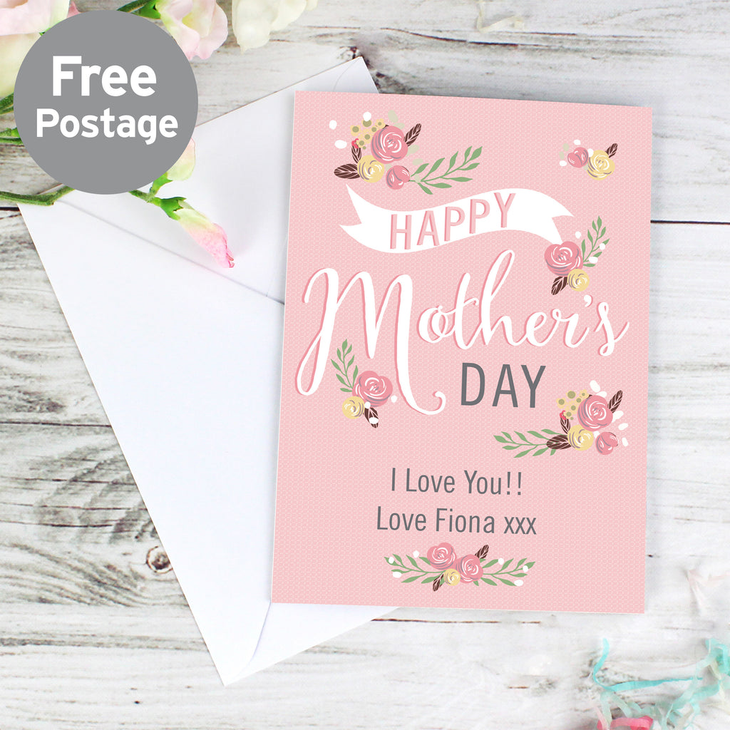 Personalised Floral Bouquet Mother's Day Card - Buy Greetings Cards at GiftMasters.co.uk