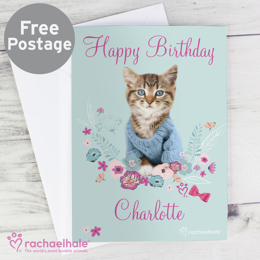 Personalised Rachael Hale Cute Kitten Card - Buy Greetings Cards at GiftMasters.co.uk