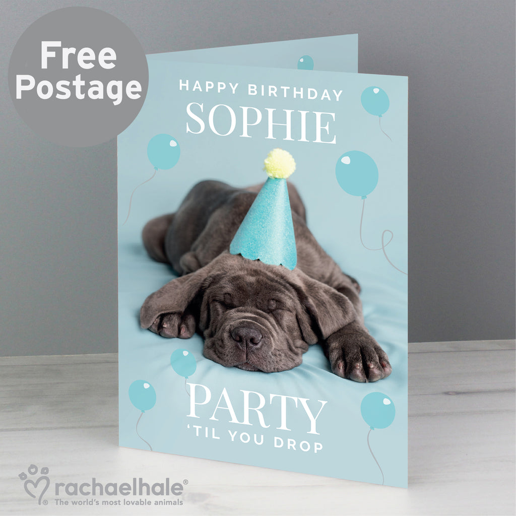 Personalised Rachael Hale 'Party 'Til You Drop' Card - Buy Greetings Cards at GiftMasters.co.uk