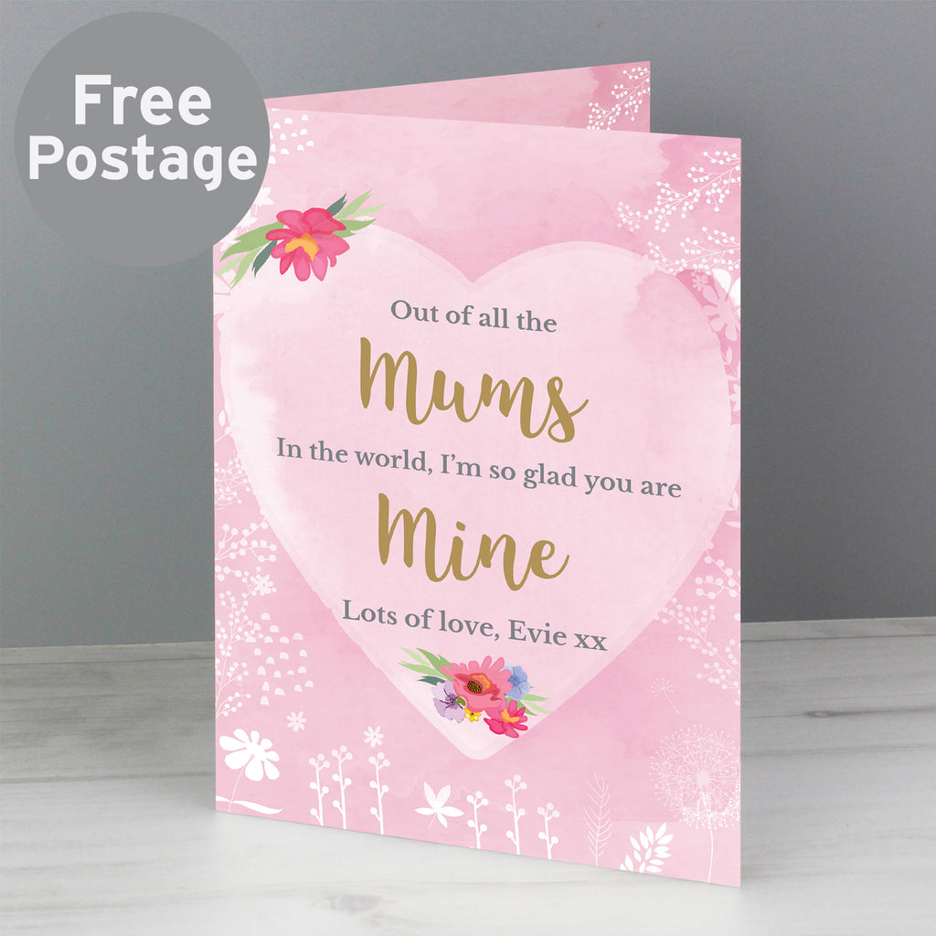 Personalised Floral Watercolour Card - Buy Greetings Cards at GiftMasters.co.uk