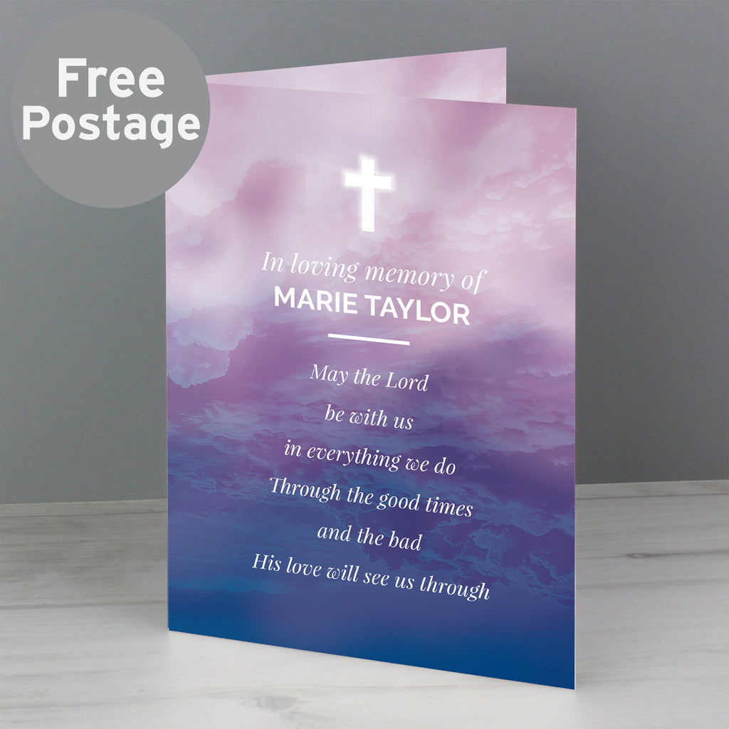 Personalised In Loving Memory Cross Card - Buy Greetings Cards at GiftMasters.co.uk
